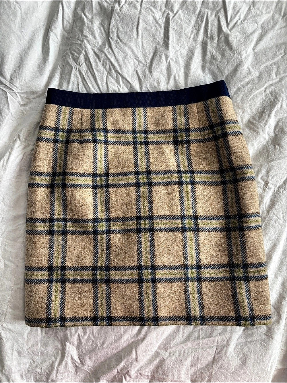 Boden Plaid Wool Skirt 4L Like New